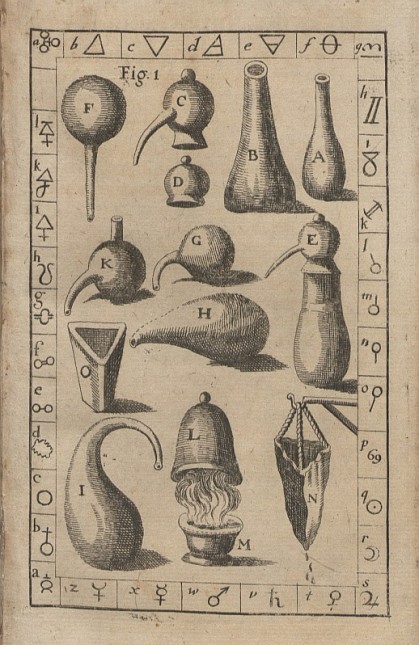 Alchemical apparatus. 1681 AD.