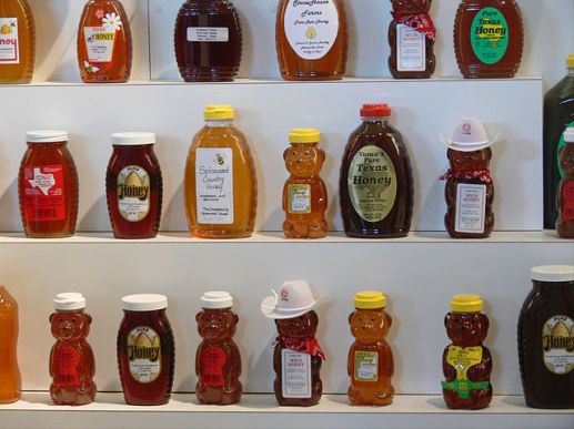 A variety of types of honey