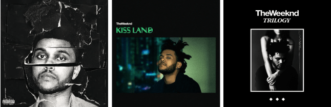 The three album covers from